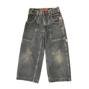 Paco Boy’s Baggy Loose Fit Jeans Distressed Cargo Carpenter Y2K Size 10 Skate